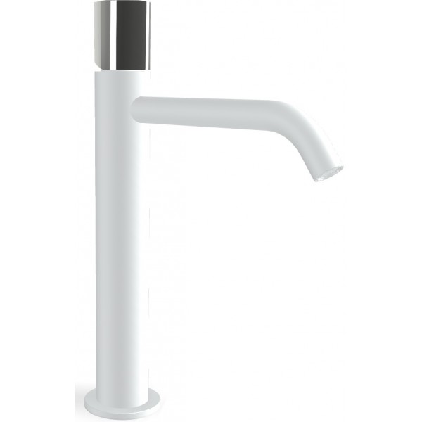 Wash basin tap Deck-mounted L size material: Brass mixer With push-open waste set, color: White surface: Matt Deck-mounted Wash basin tap Deck-mounted L size material: Brass mixer With push-open waste set, color: White surface: Matt Deck-mounted