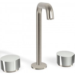 Wash basin tap Deck-mounted dual-level L size material: Brass With push-open waste set, color: Chrome surface: Brushed Deck-mounted