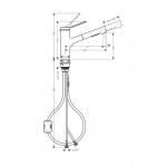 Μπαταρία κουζίνας επικαθήμενη από ορείχαλκο με ντους 150, 2 ροών, Stanless Steel Finish, χρώμα: Χρωμέ επιφάνεια: Βουρτσισμένη Επικαθήμενες