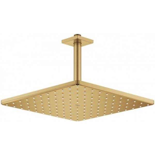 Κεφαλή ντους οροφής 31x31 από ορείχαλκο 1 ροής 310, & βραχίονα 19,1cm, Brushed Cool Sunrise, χρώμα: Χρυσό επιφάνεια: Βουρτσισμένη Κεφαλές ντους