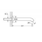 Spout (Nozzle) 22,1cm Wall-mounted Brushed Warm Sunset material: Brass, color: Pink Gold surface: Brushed Bath spouts
