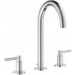 Wash basin tap Deck-mounted dual-level L size material: Brass With pop-up waste set, color: Chrome surface: Glossy Deck-mounted