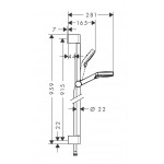 Shower slider rail 90cm material: Brass 100 Vario EcoSmart 9 l/min with hand shower & hose, color: Chrome surface: Glossy Shower slider rails