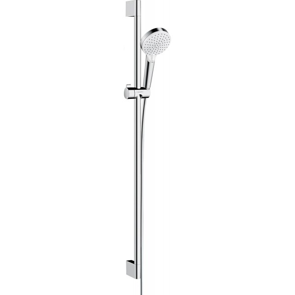 Shower slider rail 90cm material: Brass 100 Vario EcoSmart 9 l/min with hand shower & hose, color: Chrome surface: Glossy Shower slider rails Shower slider rail 90cm material: Brass 100 Vario EcoSmart 9 l/min with hand shower & hose, color: Chrome surface: Glossy Shower slider rails