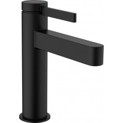 Wash basin tap Deck-mounted material: Brass mixer With push-open waste set Μ size 110, CoolStart, matt black, color: Black surface: Matt Deck-mounted