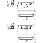 Αυλάκι ντουζιέρας (σχάρα) από inox 50cm, χρώμα: Μαύρο Αυλάκια ντουζιέρας