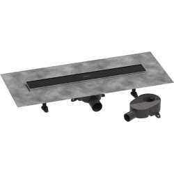Αυλάκι ντουζιέρας (σχάρα) από inox 60cm, χρώμα: Μαύρο Αυλάκια ντουζιέρας