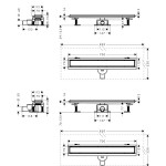 Shower channel material: Inox 70cm, color: Chrome Linear shower drains