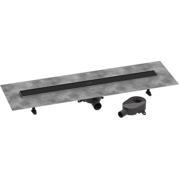 Αυλάκι ντουζιέρας (σχάρα) από inox 90cm, χρώμα: Μαύρο Αυλάκια ντουζιέρας