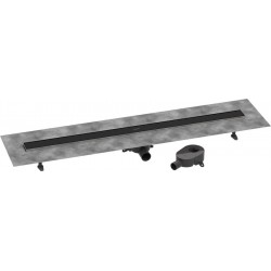 Αυλάκι ντουζιέρας (σχάρα) από inox 120cm, χρώμα: Μαύρο Αυλάκια ντουζιέρας