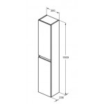 Column cabinet 30x23,6x150 material: Wood composite, color: Wood Oak Columns