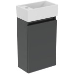 Furniture base with washbasin 37x21x67 material: Lacquer 1 basin wall mounted, color: Grey Cabinets with wash basin Furniture base with washbasin 37x21x67 material: Lacquer 1 basin wall mounted, color: Grey Cabinets with wash basin