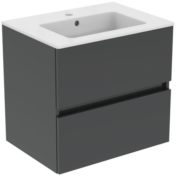 Furniture base with washbasin 61x45x56,5 material: Lacquer 1 basin wall mounted, color: Grey Cabinets with wash basin Furniture base with washbasin 61x45x56,5 material: Lacquer 1 basin wall mounted, color: Grey Cabinets with wash basin