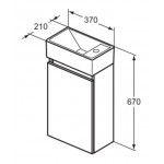 Furniture base with washbasin 37x21x67 material: Lacquer 1 basin wall mounted, color: Grey Cabinets with wash basin