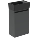 Furniture base with washbasin 37x21x67 material: Lacquer 1 basin wall mounted, color: Grey Cabinets with wash basin
