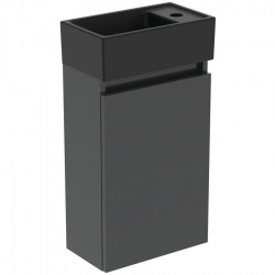 Furniture base with washbasin 37x21x67 material: Lacquer 1 basin wall mounted, color: Grey Cabinets with wash basin