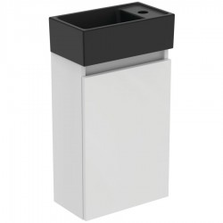 Furniture base with washbasin 37x21x67 material: Wood composite 1 basin wall mounted, color: White Cabinets with wash basin
