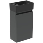 Furniture base with washbasin 37x21x67 material: Lacquer 1 basin wall mounted, color: Grey Cabinets with wash basin