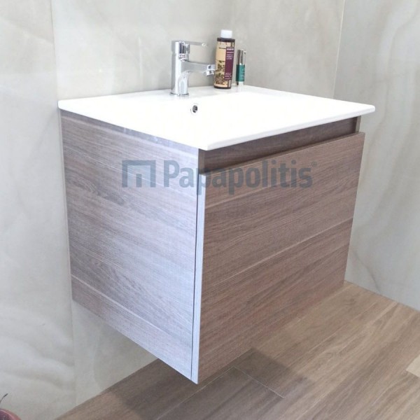 Βάση επίπλου με νιπτήρα 60x46x50 από ξύλο συνθετικό επίτοιχου τύπου με 1 νιπτήρα με 1 συρτάρι, Brown, χρώμα: Ξύλο Καρυδιά Βάσεις επίπλου με νιπτήρα Βάση επίπλου με νιπτήρα 60x46x50 από ξύλο συνθετικό επίτοιχου τύπου με 1 νιπτήρα με 1 συρτάρι, Brown, χρώμα: Ξύλο Καρυδιά Βάσεις επίπλου με νιπτήρα