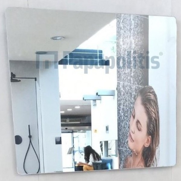 Καθρέπτης, σχήμα: Ορθογώνιο 70x60 από κρύσταλλο χωρίς πλαίσιο Καθρέπτες μπάνιου Καθρέπτης, σχήμα: Ορθογώνιο 70x60 από κρύσταλλο χωρίς πλαίσιο Καθρέπτες μπάνιου