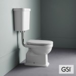 Floor standing toilet & toilet seat soft closing, style: Sandwich Simple vertical outlet with rim 54x37 surface: Glossy, color: White Floor standing toilet & toilet seat soft closing, style: Sandwich Simple vertical outlet with rim 54x37 surface: Glossy, color: White