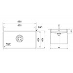 Sink Stainless (Steel) 82x42,4 material: Inox surface: Matt free Undermount 1 bowl, color: Chrome Stainless steel Sink Stainless (Steel) 82x42,4 material: Inox surface: Matt free Undermount 1 bowl, color: Chrome Stainless steel