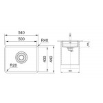 Νεροχύτης ανοξείδωτος 50x40 από inox επιφάνεια: Λεία ματ χωρίς πάγκο υποκαθήμενος, 1 γούρνα (54x44cm), χρώμα: Χρωμέ Ανοξείδωτοι