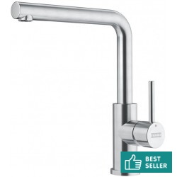Μπαταρία κουζίνας επικαθήμενη από inox Standard, L - spout, χρώμα: Χρωμέ επιφάνεια: Βουρτσισμένη Επικαθήμενες