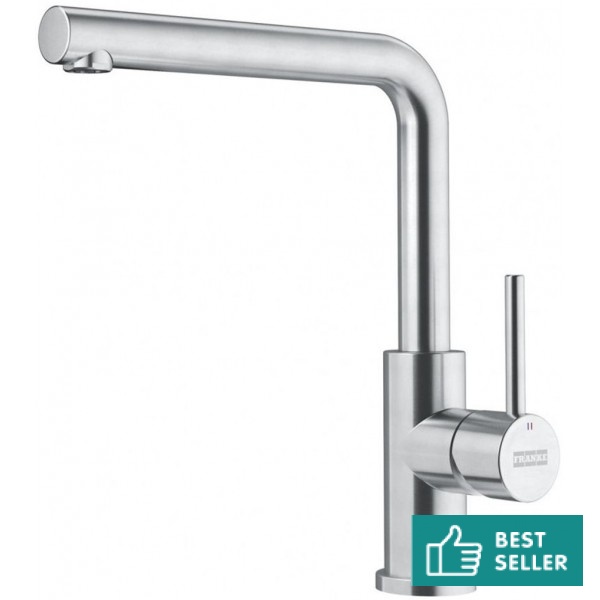 Μπαταρία κουζίνας επικαθήμενη από inox Standard, L - spout, χρώμα: Χρωμέ επιφάνεια: Βουρτσισμένη Επικαθήμενες