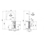 Kitchen tap Deck-mounted material: Inox with shower J - spout, color: Chrome surface: Brushed Deck-mounted