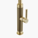 Kitchen tap Deck-mounted material: Inox with shower J - spout, color: Gold surface: Brushed Deck-mounted