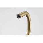 Kitchen tap Deck-mounted material: Inox with shower J - spout, color: Gold surface: Brushed Deck-mounted