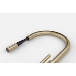 Kitchen tap Deck-mounted material: Inox with shower J - spout, color: Gold surface: Brushed Deck-mounted
