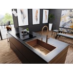 Kitchen tap Deck-mounted material: Inox with shower J - spout, color: Bronze surface: Brushed Deck-mounted
