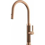 Kitchen tap Deck-mounted material: Inox with shower J - spout, color: Bronze surface: Brushed Deck-mounted