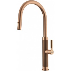 Kitchen tap Deck-mounted material: Inox with shower J - spout, color: Bronze surface: Brushed Deck-mounted