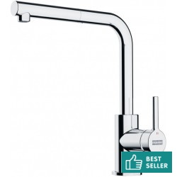 Kitchen tap Deck-mounted material: Brass with shower L - spout, color: Chrome surface: Glossy Deck-mounted