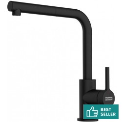 Kitchen tap Deck-mounted material: Brass With Pull-Out Spray 1 jet Matte black, color: Black surface: Matt Deck-mounted
