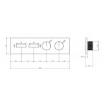 Shower tap Wall-mounted external part 2 way material: Brass thermostatic With plate with separate exits without hand shower, hose and holder, color: Chrome surface: Brushed Wall-mounted - external part