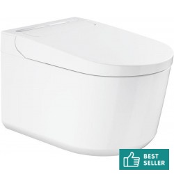 Wall-mounted toilet with shower & toilet seat, style: Wrapover smart toilet 61x38,7 surface: Glossy, color: White