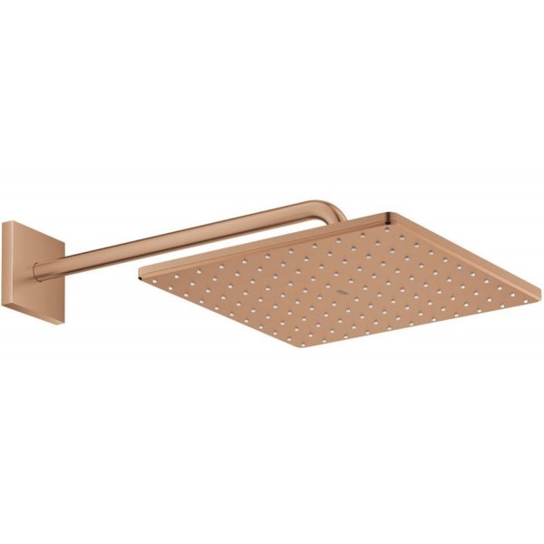 Κεφαλή ντους επίτοιχος τύπος 31x31 από ορείχαλκο 1 ροής 310, & βραχίονα 42,2cm, brushed warm sunset, χρώμα: Ροζ Χρυσό επιφάνεια: Βουρτσισμένη Κεφαλές ντους