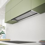 Απορροφητήρας εντοιχιζόμενος απλός 90cm 210 W Stainless steel/black glass, χρώμα: Χρωμέ Απορροφητήρες εντοιχιζόμενοι