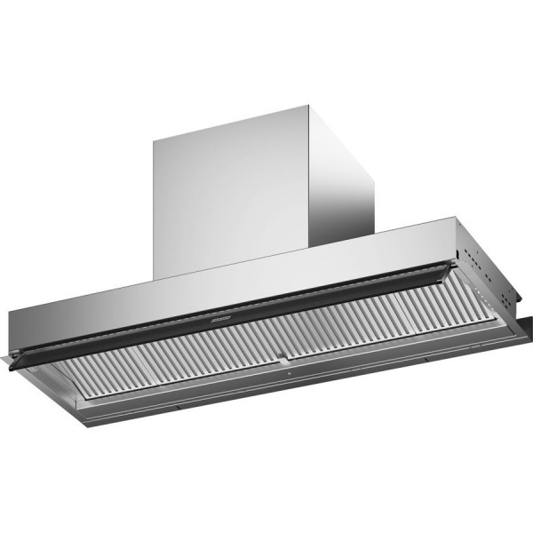 Απορροφητήρας εντοιχιζόμενος απλός 90cm 210 W Stainless steel/black glass, χρώμα: Χρωμέ Απορροφητήρες εντοιχιζόμενοι