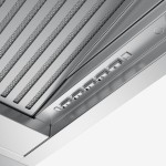 Απορροφητήρας εντοιχιζόμενος απλός 120cm 160 W Stainless steel/black glass, χρώμα: Χρωμέ Απορροφητήρες εντοιχιζόμενοι
