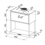 Απορροφητήρας καμινάδα επίτοιχη 60cm 240 W με LED φωτισμό, Black Extra Matt, χρώμα: Μαύρο Καμινάδες επίτοιχες