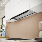 Απορροφητήρας εντοιχιζόμενος απλός 90cm 240 W Stainless steel/black glass, χρώμα: Χρωμέ Απορροφητήρες εντοιχιζόμενοι