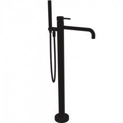 Bathtub tap Floor-standing external part material: Brass, color: Black surface: Matt Floor standing