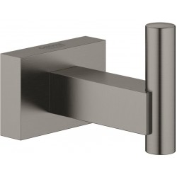 Hook Flat wall mounted material: Brass single, color: Grey surface: Brushed Hooks
