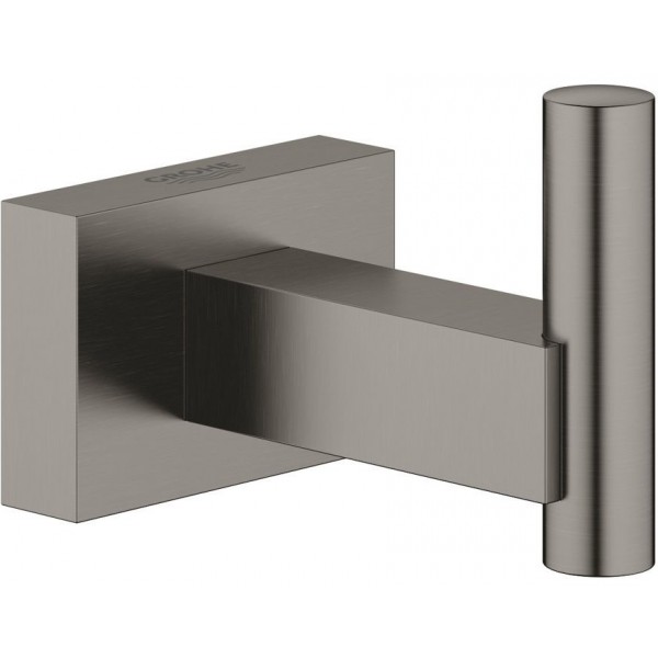 Hook Flat wall mounted material: Brass single, color: Grey surface: Brushed Hooks Hook Flat wall mounted material: Brass single, color: Grey surface: Brushed Hooks