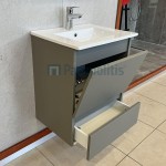 Bathroom furniture set with washbasin 50x40x60 material: MDF PET wall mounted, color: Grey Bathroom furniture sets